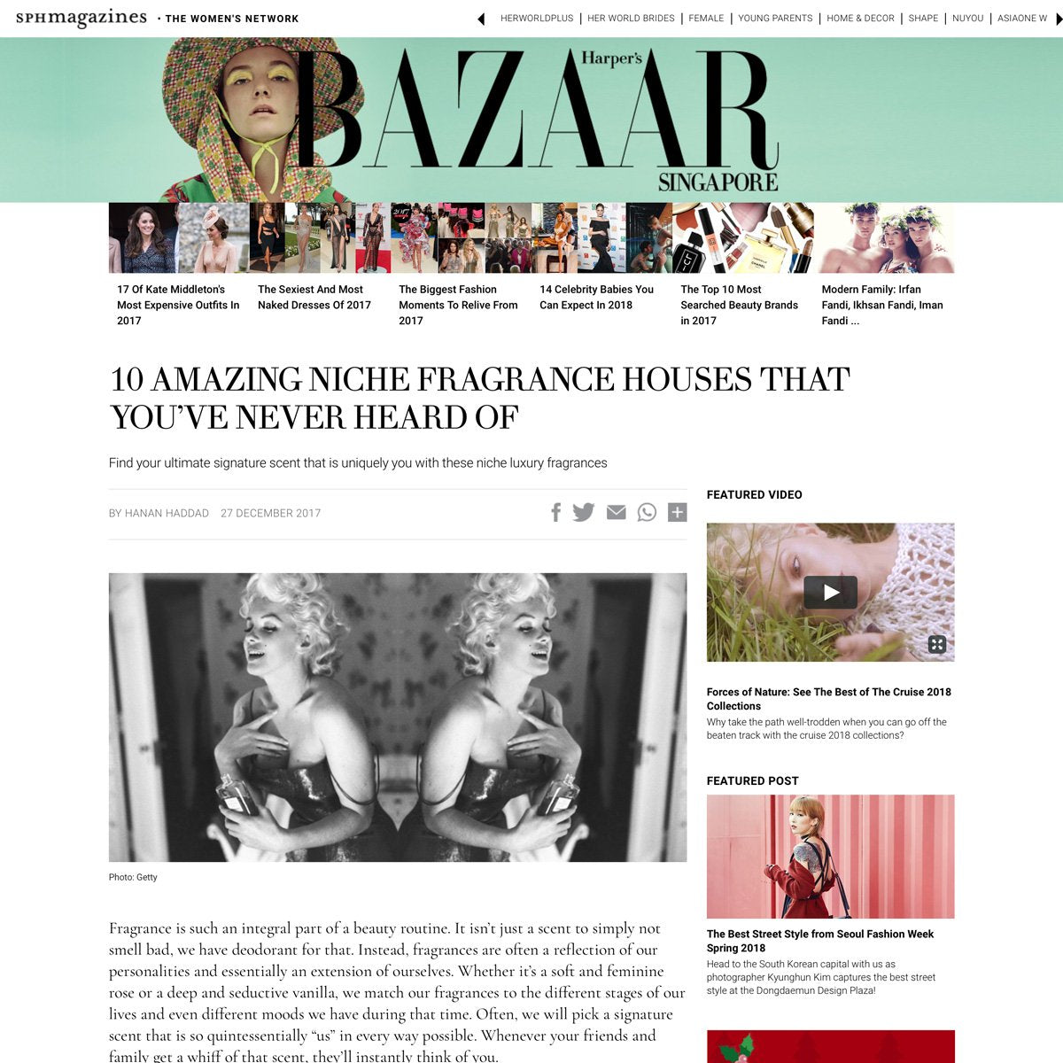 Print Press: Harper's Bazaar Singapore, Dec 27, 2017